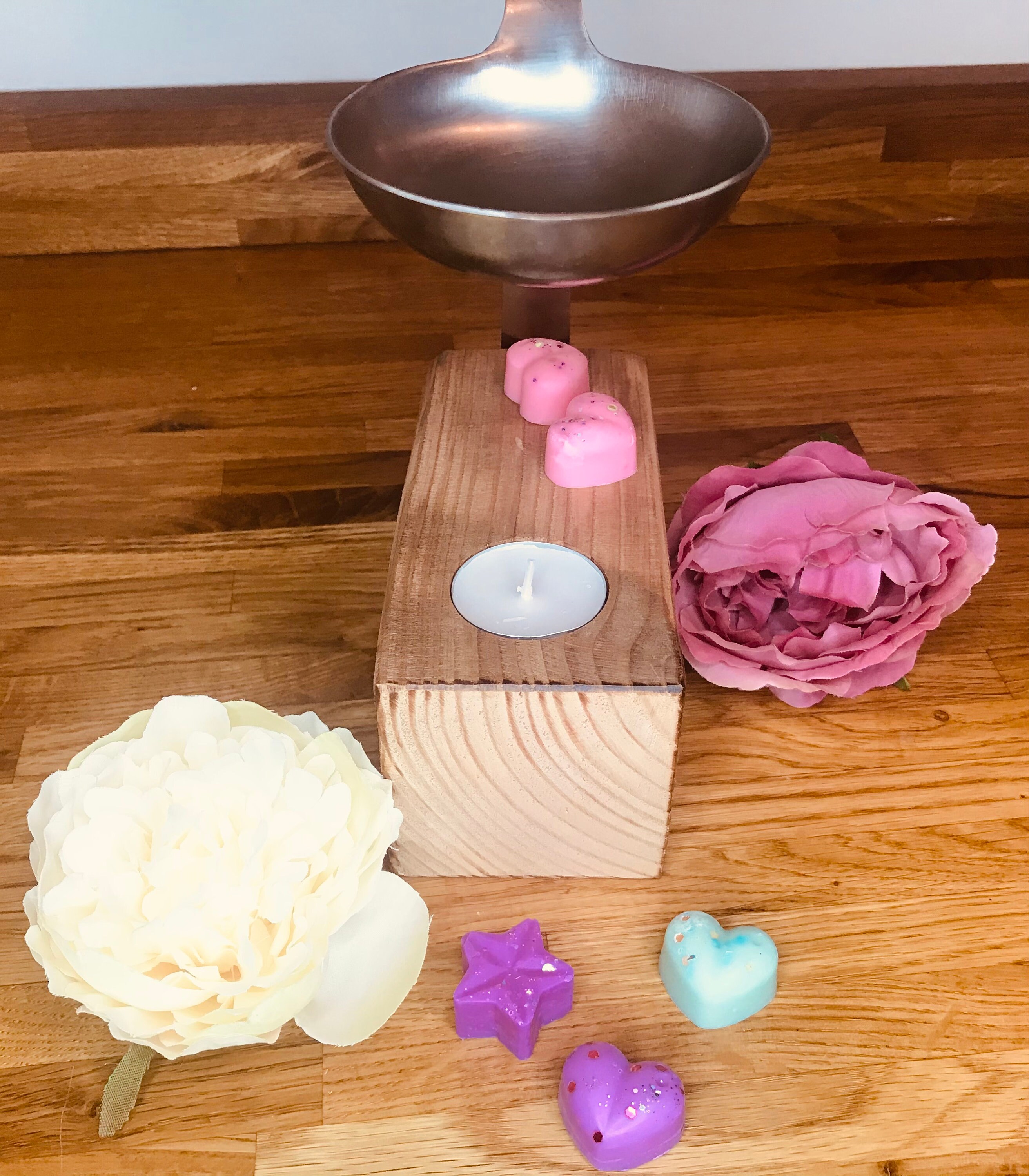 Wooden wax melt burner rustic wood burner home fragrance Etsy