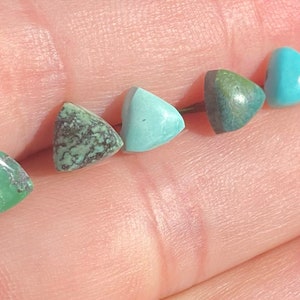 Turquoise triangle cartilage earring | Titanium conch stud | tragus labret jewellery | forward helix barbell | 16G earlobe body piercing