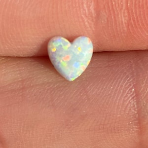 Heart opal cartilage stud | forward helix earring | titanium conch | ear lobe jewellery | tragus labret | 16 gauge piercing | statement stud