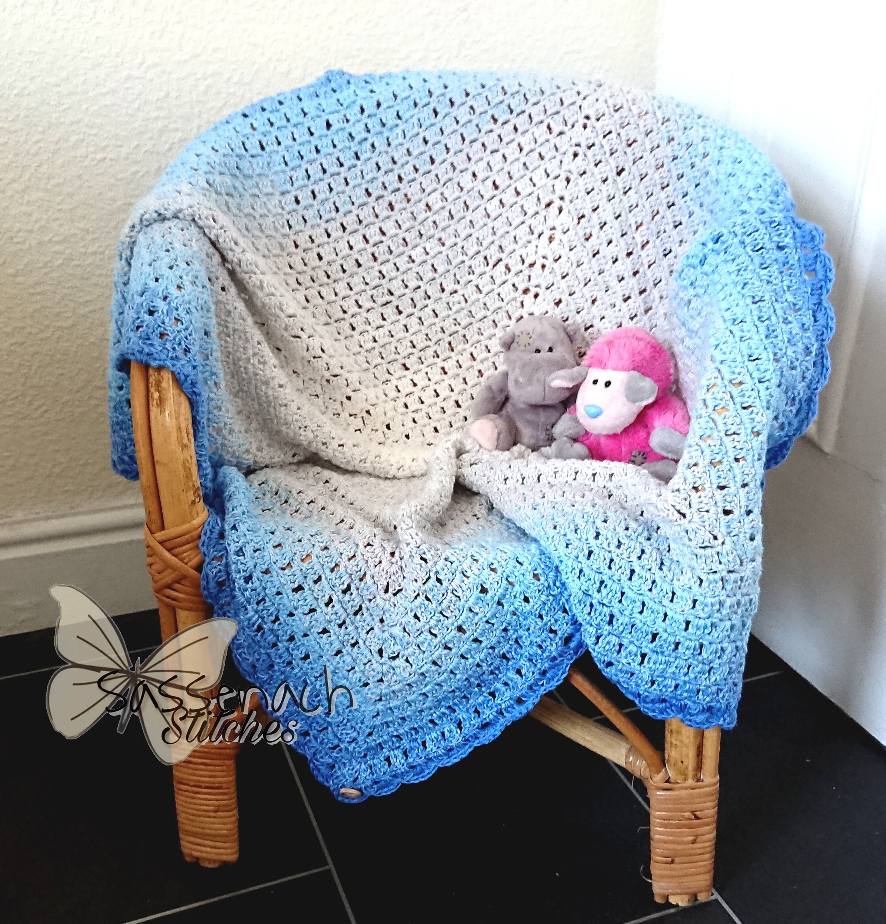 Blue ombre lightweight baby blanket Etsy