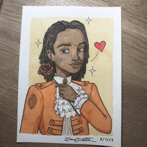 Orion - Original Watercolor Painting on Paper, Small Painting, African-American Art