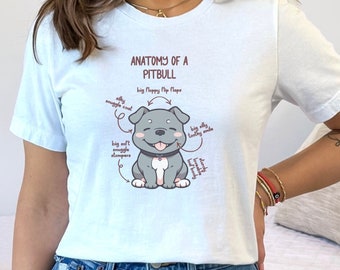 Pit Bull Lover Shirt: Perfect Gift for Dog Moms, Dads, and Pitty Enthusiasts, Anatomy of a Pitbull shirt
