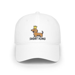 Short King Dachshund Hat with Crown Humorous Gift for Him - Perfect for Short Boyfriends or Husbands, Meme-inspired Dachshund Lover&#39;s Cap