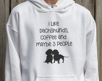 Bluza z kapturem Sausage Dog & Coffee Fan - Uroczy sweterek w kształcie jamnika, świetny prezent świąteczny dla mam psów, wygodna bluza z kapturem Doxxie Owner