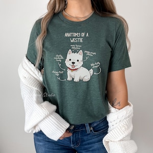 ウェスティの解剖学: ウエストハイランドテリア愛好家と飼い主に最適なTシャツ