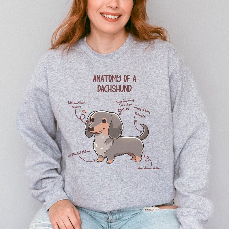 Dachshund Lover's Delight Sweatshirt: The Perfect gift for Sausage Dog Owners & Enthusiasts Sport Grey