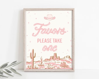 Rodeo Favors Sign Decorazione da tavolo Festa di compleanno Baby Shower Cowboy Western Cavallo Stampabile Digitale Scaricabile
