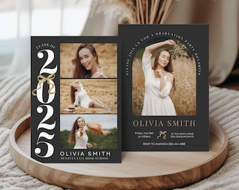 Class of 2025 Graduation Announcement Editable Canva Template Senior Grad Party Invitation Graduation Party Invite Template Digital Download