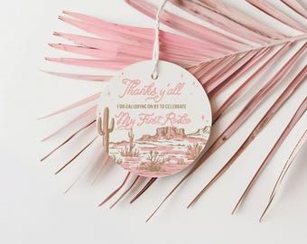 My first Rodeo Birthday Favor tags Cowgirl 1st Birthday Thank you tags Wild West Ranch Southwestern Printable Digital Download