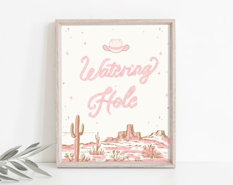 Rodeo Watering hole Sign Table Decor Birthday Party Sign Baby Shower Cowboy Western Horse Printable Digital Download