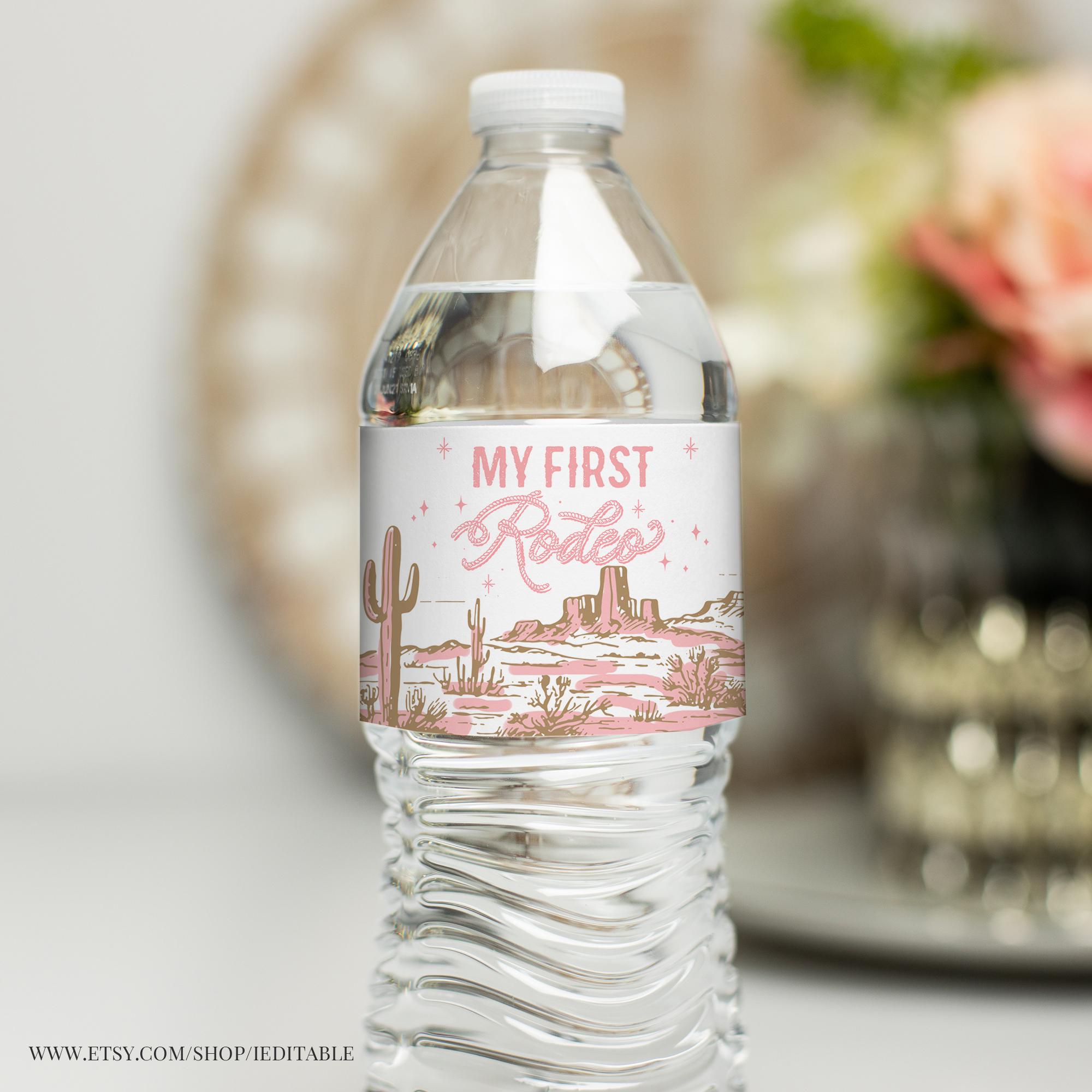 My first Rodeo Water Bottle personalized Cowgirl Bottle labels Template Wild West Ranch Southwestern printable Instant Digital download