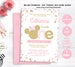 Pink and Gold Minnie mouse birthday invitation, Polka dot First Birthday, 1st Girls invite Editable invitation template, Instant download 