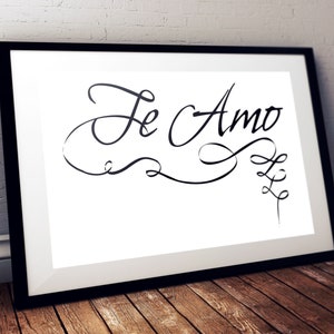 Poster Te Amo Mucho Spanish Quote Wall Poster Print Romantic Etsy