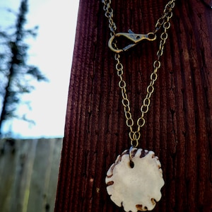 Antler Slice Pendant Necklace Chain Antler Necklace Unisex Antler Necklace Antler Pendant Statement Jewelry Gift Necklace Antler Jewelry