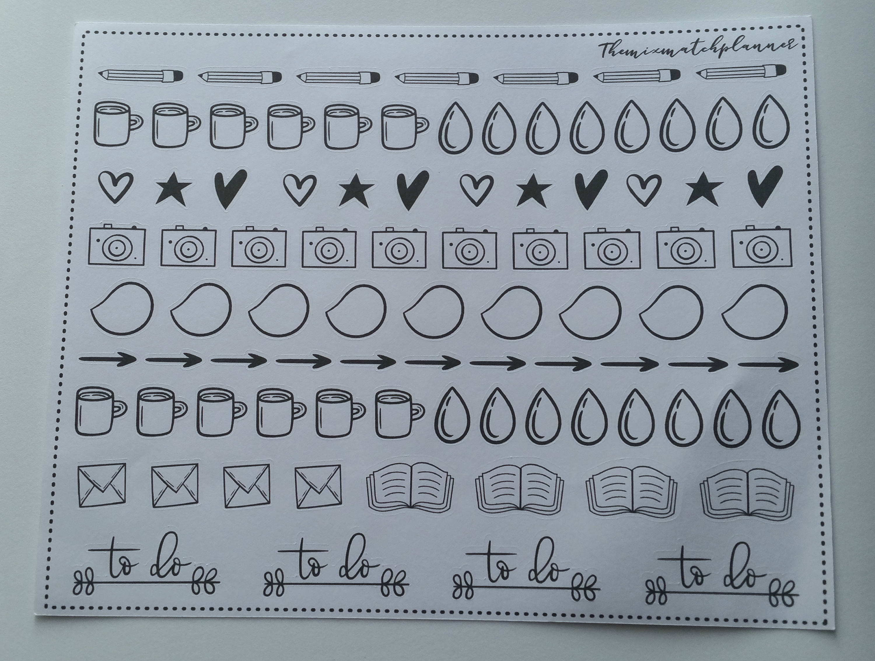 functional bullet journal icon sticker sheet planner | Etsy