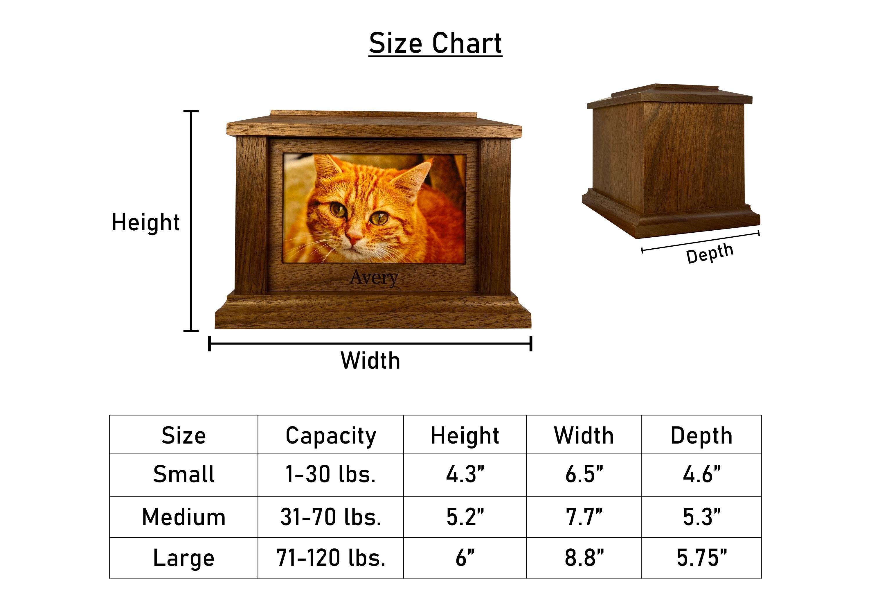 Custom Wood Pet Urn Wooden Pet Urn Dog Urn Photo Pet Urn Etsy