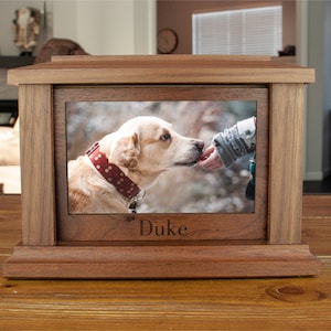 Pet Urn Dog Urns for Ashes Urn for Dog Ashes Custom Wood Pet Urn Personalized Dog Urn image 1