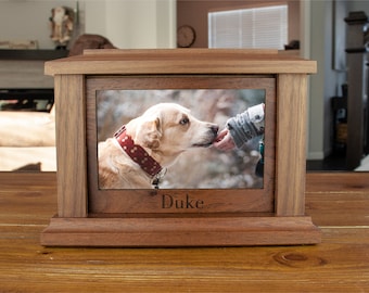 Pet Urn | Dog Urns for Ashes | Urn for Dog Ashes | Custom Wood Pet Urn | Personalized Dog Urn