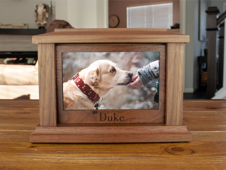 Pet Urn Dog Urns for Ashes Urn for Dog Ashes Custom Wood Pet Urn Personalized Dog Urn image 1