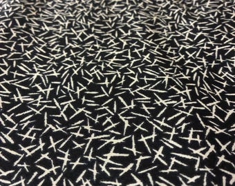 Tela abstracta resistente en blanco y negro de 2,5 yardas, con estampado moderno y llamativo, de mezcla sintética tejida resistente.