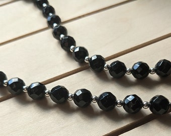 Black Onyx & Sterling Silver Necklace