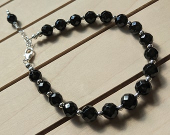 Black Onyx and Sterling Silver Bracelet