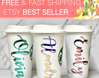 Personalized Starbucks Coffee Cup/ Personalized Christmas gift/Custom Gifts for Teacher/Stocking stuffer Bridesmaid gift