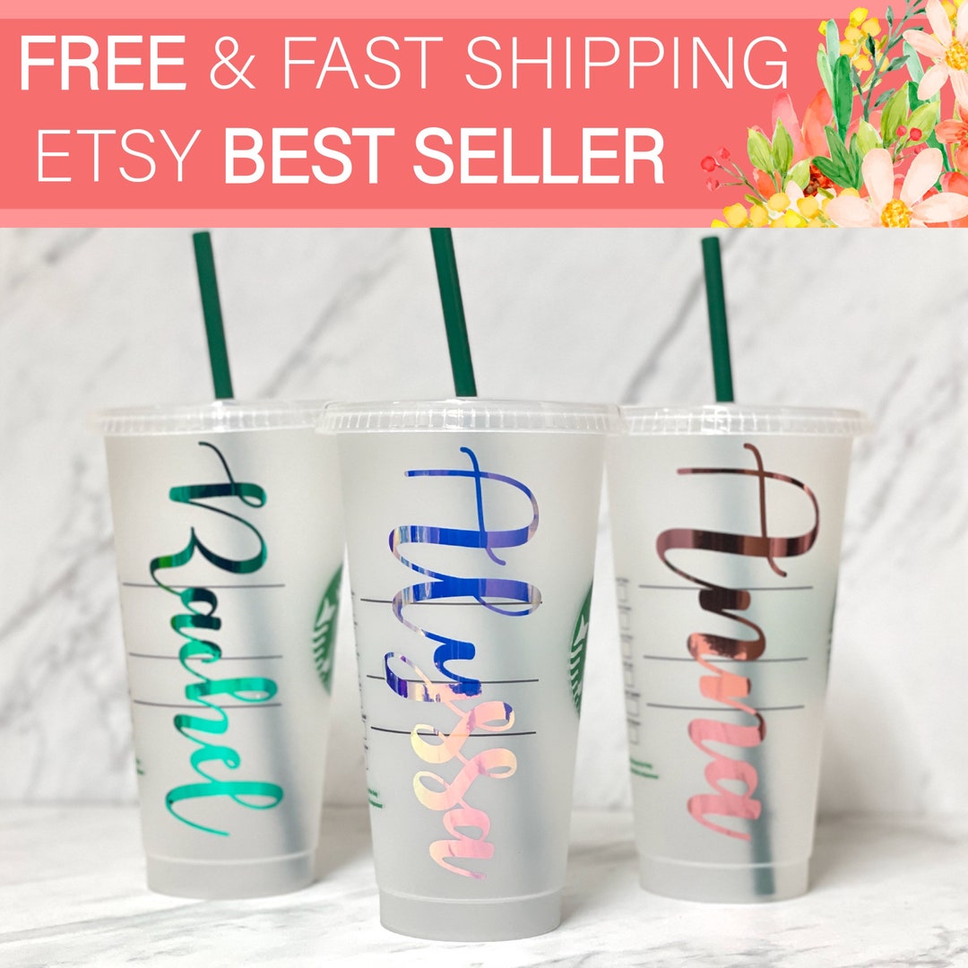 Personalized Starbucks 16 or 24 oz Reusable Cold Cup with Custom Vinyl –  SheltonShirts