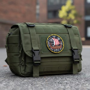 Tactische 3D-patch met Viking-, Nordic-, kompas- en visgraatmotief voor jas en tas.