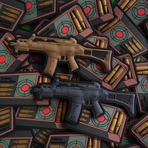 3D PVC Rubber Patch H&K G36 Assault Rifle PVC Morale Patch (12cm)
