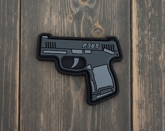 Naszywka na broń palną, naszywka na broń palną, naszywka na pistolet, Sig Sauer P365, naszywki morale na pistolet