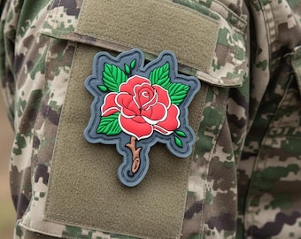 Naszywka taktyczna z motywem morale, kwiat, trwała, prezent dla pary, dziewczęca, róże