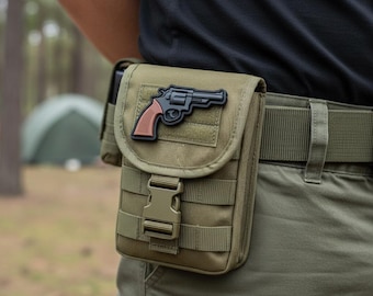 Naszywka na broń Colt Revolver Police and Law Enforcement Cowboy Pistole Handgun do taktycznej i airsoftowej torby na kurtkę