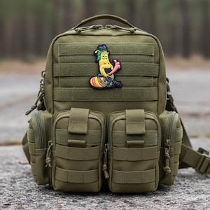 Patch en caoutchouc PVC 3D larve humour cosplay militaire bagde pour sac et veste