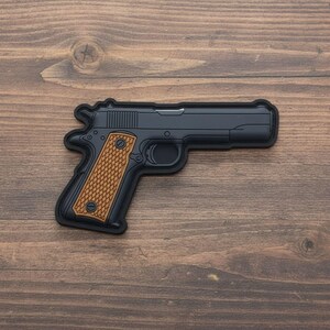 3d Pvc Rubber Patch M1911 Colt Pistol US Black Gold Gun Morale Patches