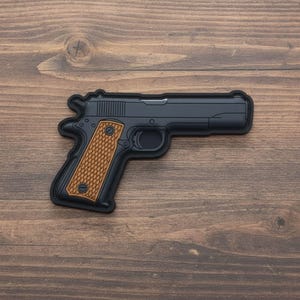 3d Pvc Rubber Patch M1911 Colt Pistol US Black Gold Gun Morale Patches