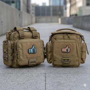 Parche táctico de moral para pulgar, guante 3D negro tostado con gancho para bolsa y chaqueta