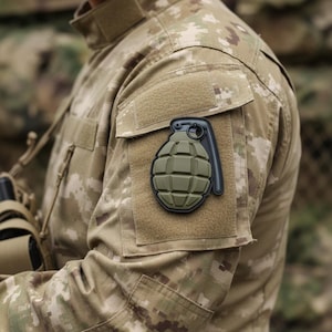 Parche militar de moral de granada de piña, parche táctico de PVC de goma, parche de combate, parche de granada de estilo militar