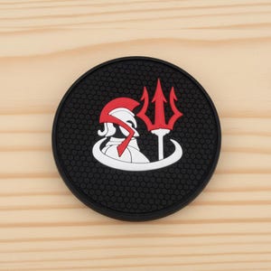 Naszywka gumowa 3D z PVC w kolorze czarnym, średniowieczny rycerz, Spartan Morale, taktyczna, do sprzętu airsoft