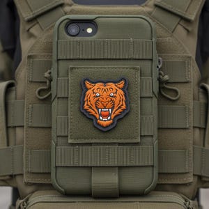 Parche táctico moral 3D Mini Tiger Strip Insignia naranja Apto para gorra