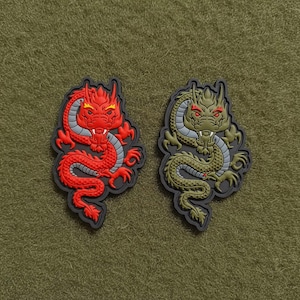 Parche de moral táctica 3D de dragón épico: estilo anime chino japonés