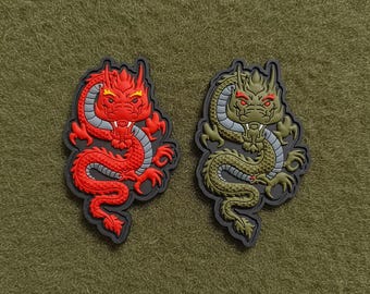 Naszywka taktyczna z motywem morale 3D Epic Dragon: styl japońsko-chiński anime