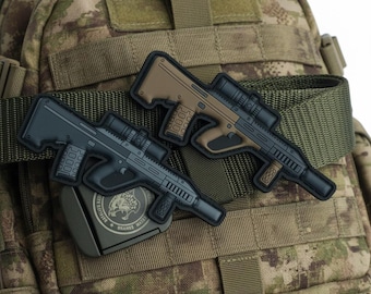 Naszywka na karabin AUG Steyr Patch NATO Austria FIrearm Airsoft Replica Miłośnik morale taktycznego i wojskowego