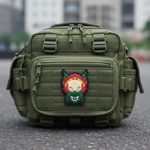 3D PVC tactische morale patch CyberOni Demon masker kleurrijke badge