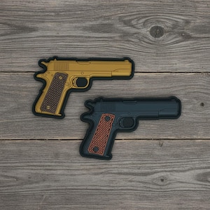 3d Pvc Rubber Patch M1911 Colt Pistol US Black Gold Gun Morale Patches
