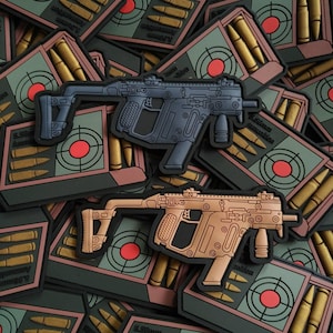 Kriss Vector Rifle PVC Tactical Morale Patch: Military SMG 3D Model