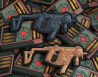 Kriss Vector Rifle PVC Tactical Morale Patch: Military SMG 3D Model