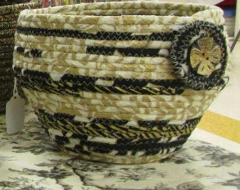 fabric ceramic, basket, bowl, made to order basket, rope bowl, coiled bowl, handmade basket, handmade bowl, fabric bowl