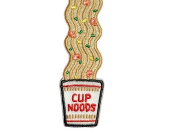 Cup noodle Embroidered Tag Keychain - Jet tag Keyring instant ramen noods