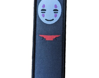 No Face Embroidered Tag Keychain - Jet tag Keyring Kaonashi NoFace